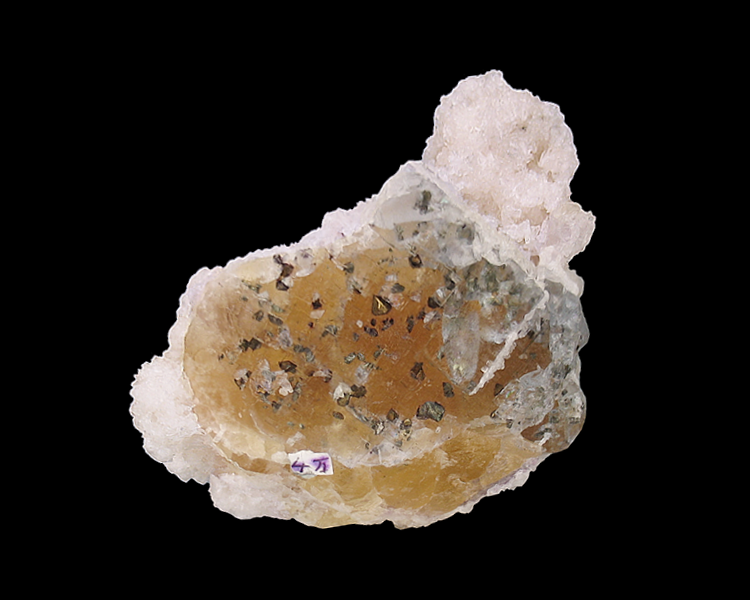 Strontianite on Fluorite, Minerva #1 Mine, Ozark-Mahoning Group, Cave-in-Rock, Hardin County, IL